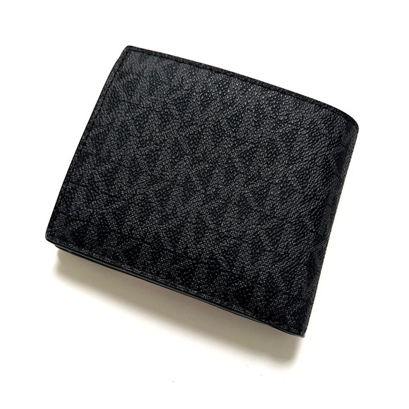 Michael Kors Men’s Billfold Wallet Coin Pocket Black Gray Red Stripe Logo NWT - Picture 4 of 8